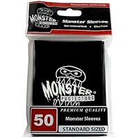 Sleeves - Monster Protector Sleeves - Standard Size Gloss with Monster Logo - Black (Fits MTG Magic The Gathering and Other Standard Sized Gaming Cards)