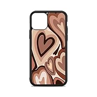Abstract Brown Heart Phone Cases for iPhone 12 Mini 11 13 pro Max X XR 6 7 8 Plus SE20 Soft TPU Silicone Cover,A1,for iPhone 12 Mini