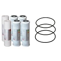 Systems Filter-SETX2 US Made Double Capacity Replacement Stage 1-3, 6 Count (Pack of 2), White & Set 3 Pcs 3.5