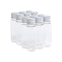 100pcs Clear Plastic Bottle With Aluminium Screw Cap Tiny Jars Cosmetic Container Travel Kit Empty Refillable Bottles Jars 25ml