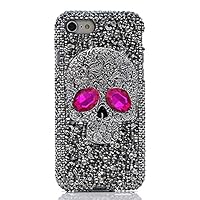 iPhone 13 Pro Fashion Skull Case Luxury Bling Diamond Case Glitter Rhinestone Case Cover for iPhone 13 Pro 6.1-inch (Rose)