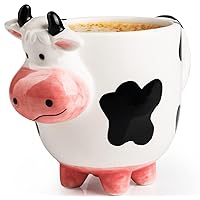 Cow Coffee Mug Stuff 15oz Ceramic Cup - Cow Shaped Face & Udder Coffee Mug - 450 ml Weird Milk Cow Udder Utter Shaped 3D Coffee Mug with Udders for Women - Taza de Vaca Cow Items Lover
