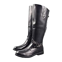 ADSNS Men's Long Boots, High Cut, Suit Shoes, Leather, Genuine Leather, Ideal for Walking Around the Street, Plain, Camping Shoes, Side Zipper, Hiking, Dress Shoes, Excursions, Anti-Slip, Lightweight, Abrasion Resistant, Formal Shoes, Everyday Wear