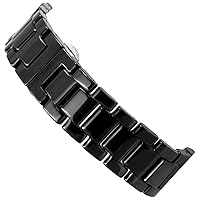 Watchband Ceramic Strap 20mm 22mm Watch Band Strap for Watch Bracelet Black/White (Color : Black, Size : 20mm)