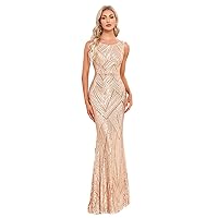 Women's Sequined Party Cocktail Evening Prom Gown Mermaid Maxi Long Dress …