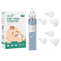 Baby Nasal Aspirator Blue with 6 Food-Grade Silicone Replacement Nozzles, Nose Sucker for Baby, Automatic Nose Sucker for Infants, Rechargeable, with Music & Light Soothing Function