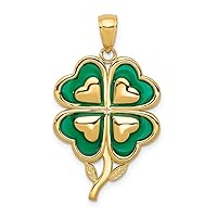 Charms Collection 14K 4-Leaf Clover Pendant with Enameled Tips K4099