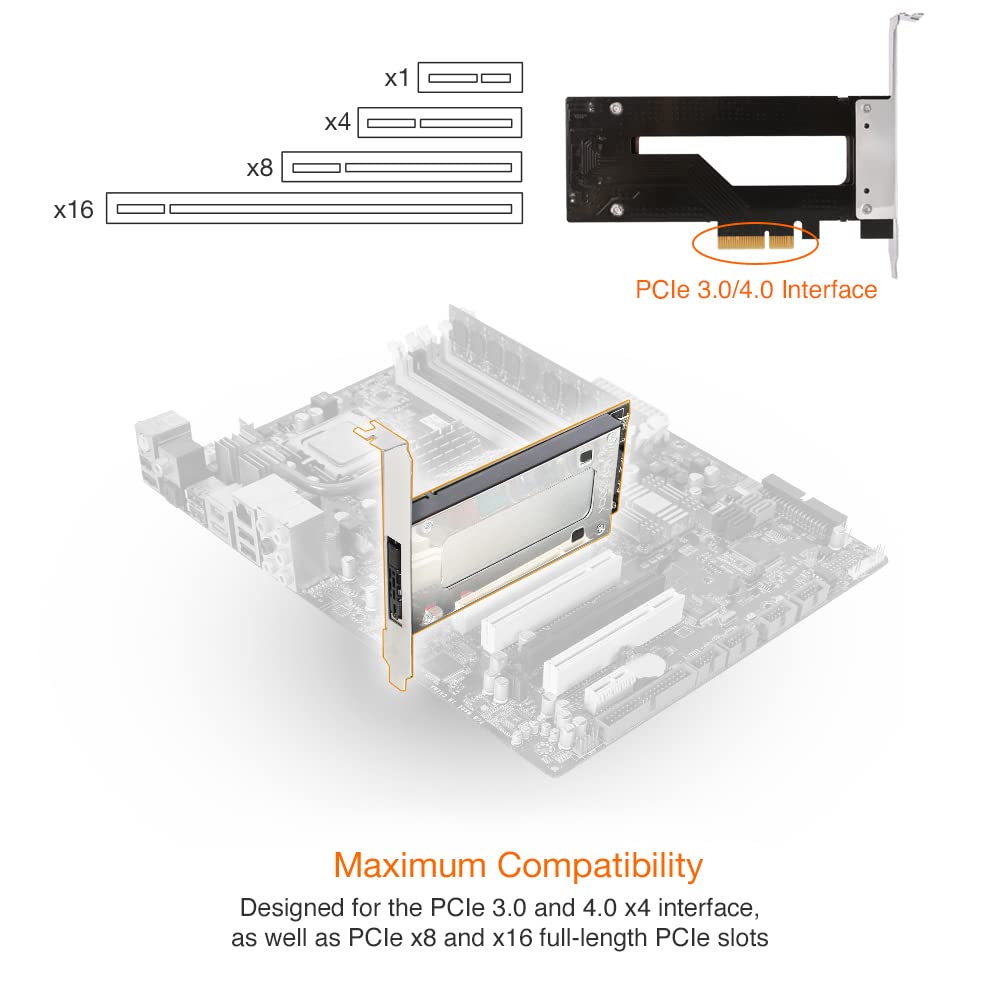 ICY DOCK M.2 NVMe SSD to PCIe 3.0/4.0 x4 Removable SSD Mobile Rack for PCIe Expansion Slot - ToughArmor MB840M2P-B