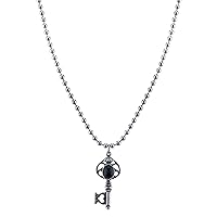 1928 Jewelry Oval Onyx Gemstone Skeleton Key Pendant Necklace For Women 24