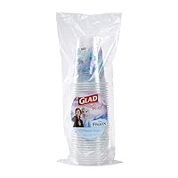Glad for Kids Disney Frozen 16oz Clear Plastic Cups | Disney Frozen Plastic Cups, Kids Snack Cups | Kid-Friendly Plastic Cups for Everyday Use, 16oz Plastic Cups, 36 Count - 10 Pack