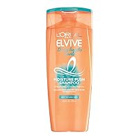 Elvive Dream Lengths Curls Moisture Push Shampoo, Paraben-Free Curly Hair Shampoo with Hyaluronic Acid and Castor Oil, 12.6 Fl Oz