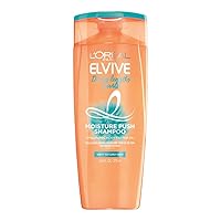 L'Oreal Paris Elvive Dream Lengths Curls Moisture Push Shampoo, Paraben-Free Curly Hair Shampoo with Hyaluronic Acid and Castor Oil, 12.6 Fl Oz