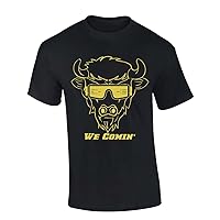 Mens Colorado Sunglasses Buffalo We Comin Team Color Buffaloes Football Short Sleeve T-Shirt Graphic Tee