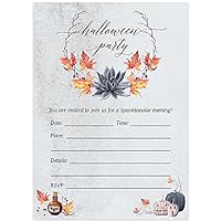 Digibuddha DB Party Studio Farmhouse Halloween Party Invites & Envelopes (Pack of 50) Shabby Chic Adult Rustic Party Blank 5x7 Fill In Classic Evening Costume Parties Invitations
