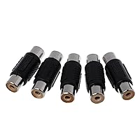 HASMI 5Pcs RCA Female to RCA Female Audio Video Cable Jack Plug Adapter Connector