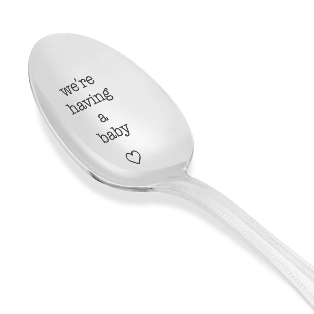 We're having a baby Engraved Spoon Surprise Pregnancy Gift for New Birth Reveal Baby Announcement Spoon -We're expecting its a boy or a girl-Special Unique Gift-Stainless Steel Teaspoon 7 inches