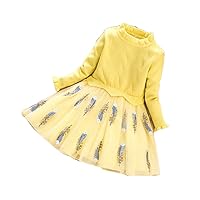 Girls' Long-Sleeved Spring and Autumn Sweater Dress,Korean Embroidered Princess Dress.