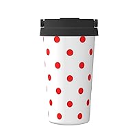 Polka Dot. Print Thermal Coffee Mug,Travel Insulated Lid Stainless Steel Tumbler Cup For Home Office Outdoor