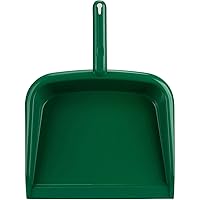 SPARTA Large Handheld Dustpan with Hanging Hole, Heavy-Duty Plastic Dustpan with Wide Lip for Countertops and Surfaces, Plastic, 10 Inches, Green