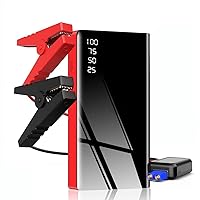 Red Portable Car Jump Starter Engine Battery Charger Power Bank for Gasoline Engine 3.0L 8000mAH EBTOOLS 12V Car Jump Starter Power Bank 