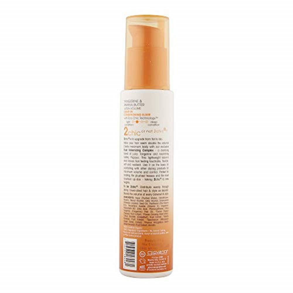 GIOVANNI 2chic Ultra-Volume Leave-In Conditioning & Styling Elixir, 4 oz. - Volumizing Formula with Papaya & Tangerine Butter, Promotes Weightless Control for Fine/Thin Hair, No Parabens, Color Safe