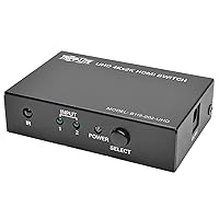 Tripp Lite 2-Port HDMI Switch for Video and Audio, 4K x 2K UHD @ 60 Hz (HDMI F/2xF) with Remote Control (B119-002-UHD),BLACK