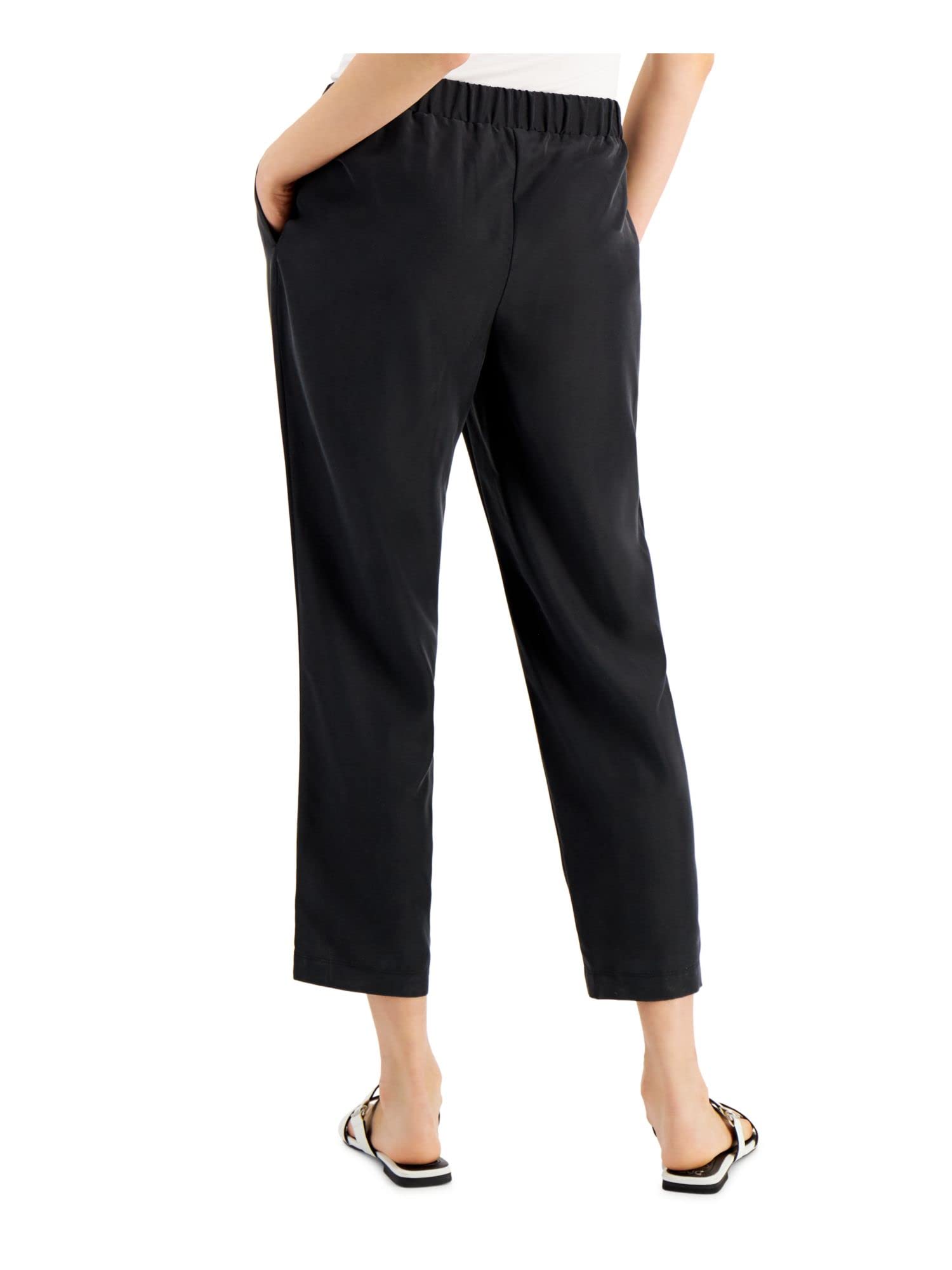 Alfani Womens Solid Pull-On Ankle Casual Trouser Pants