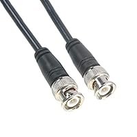 CO-058BNCX200-004 Black RG58 Coaxial Cable, 50 Ohm, BNC Male to BNC Male, 4'