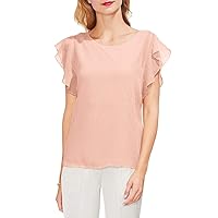 Vince Camuto Womens Sparkle Ruffled Blouse