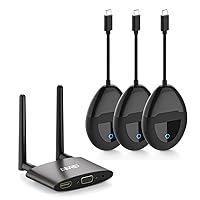 HDMI Wireless Transmitter*3 and Receiver 4K, USB C & HDMI Dual Transmit Ports, HDMI & VGA Dual Screens, 2.4/5Ghz Streaming Smooth Video/Audio for Mac, Cable Box, Samsung Phone, Netflix, 165FT