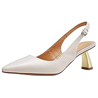 Women's Comfortable Heeled Sandals- Pointed Toe Ladies Classic Dress Shoes for Women. (Color : Coffee, Size : 34)