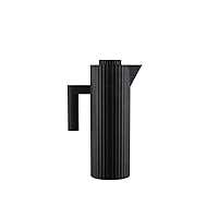Alessi Plissé MDL12 B - Thermo Insulated Jug in Thermoplastic Resin with Double Wall Thermal Glass Inside, Black