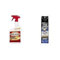 Bug Stop Home Barrier Spray & Hot Shot Flying Insect Killer Aerosol, Kill Ants Roaches Spiders Mosquitoes