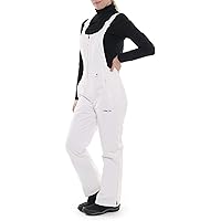 SkiGear Women's Essential Insulated Bib Overalls, White, Small Short