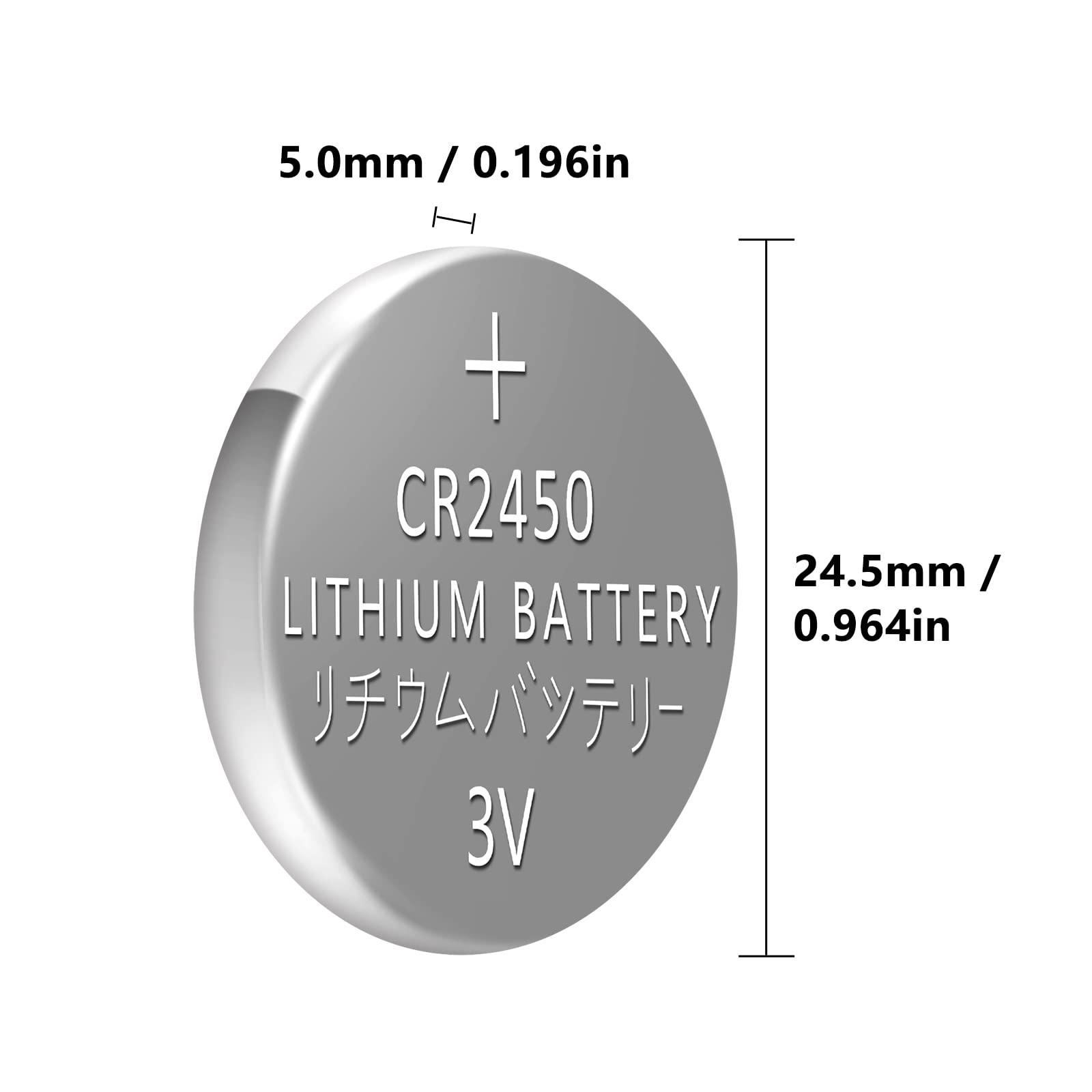 tyrone CR2450 Battery CR2450 3V Lithium Battery 6 Pack Batteries Long-Lasting & High Capacity Button Cell 2450 Battery for Watch, Car Remote, Key Fob, Calculators