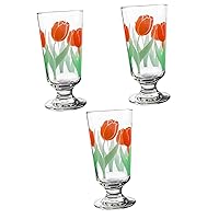 3 Pcs Vintage Pastoral Style Goblet Milk Cups Glasswear Drinking Glasses Drink Tumbler Tulip Stemware Milk Tea Cup Clear Coffee Mugs Ice Cream Cup Glass Cup Phnom Penh Whisky