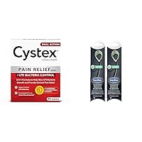 Cystex Dual Action UTI Pain Relief & DenTek 2 Pack Tongue Cleaners to Remove Bad Breath Causing Bacteria