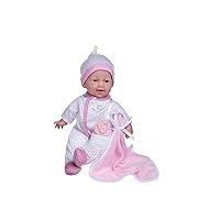 JC Toys La Baby Caucasian 11-inch Small Soft Body Baby Doll La Baby | Washable |Removable White and Pink Outfit w/Hat, Pacifier & Blanket | for Children 12 Months +