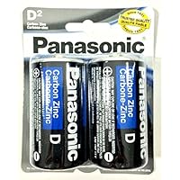 2Pc Size D Panasonic Batteries Super Heavy Duty Power Zinc Carbon