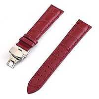 TGRTY Fashion Watch Straps Genuine Leather Watch Band 12mm 13mm 14mm 15mm 16mm 17mm 18mm 19mm 20mm 21mm 22mm 24mm Watchband Butterfly Clasp Strap Sturdy Watch Band (Color : Purple, Size : 22mm)