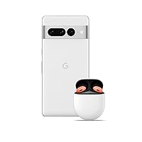 Google Pixel 7 Pro – Unlocked Android 5G smartphone with telephoto lens, wide-angle lens and 24-hour battery – 256GB – Snow + Pixel Buds Pro Wireless Earbuds, Bluetooth Headphones – Coral