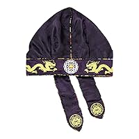 Korean Hanbok Traditional Boy Cap Lucky Hat Dragon Design Black Purple Ye-Ssang Yong