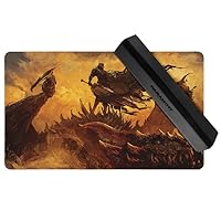 Dragon Slayer (Stitched) and Matshield Bundle - MTG Playmat by Anato Finnstark - Compatible for Magic The Gathering Playmat - Play MTG,TCG - Original Play Mat Art Designs & Accessories