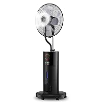 Fans,Air Cooler Pedestal Tower Fan Misting Fan with Oscillating Cooling Mist Led Display Silent Negative Ion Humidifier Remote Control for Home Office Mobile Atomization Fan