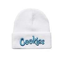 Unisex Letter Embroidered Knit Beanie Cuffed Hat Adult for Women Men Winter Stretch Warm Knit Hat