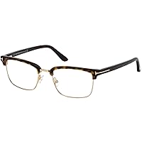 Eyeglasses Tom Ford FT 5504 052 Shiny Classic Havana Acetate Front & Temples, Ro, Dark Havana, 54/19/145