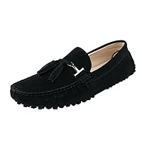 Mens Casual Suede Leather Tassels Driving Penny Loafers Boat Shoes