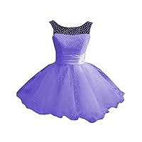 Jewel Sheer Neck Pearls Short Wedding Party Cocktail Dresses Aline 2024 Tulle Ruched