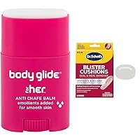 Anti Chafe Balm with Emollients 0.8oz & Dr. Scholl's Blister Cushions with Hydrogel Technology 8 Count