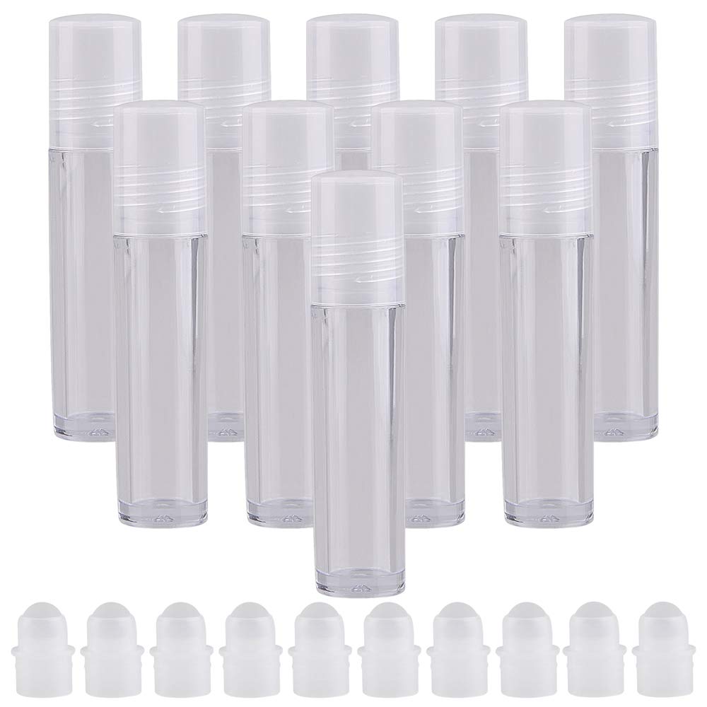10 Pcs Essential Oil Roller Bottles Empty Perfume Bottles Refillable Glass Roller Ball Bottles 10ML 1/3 oz